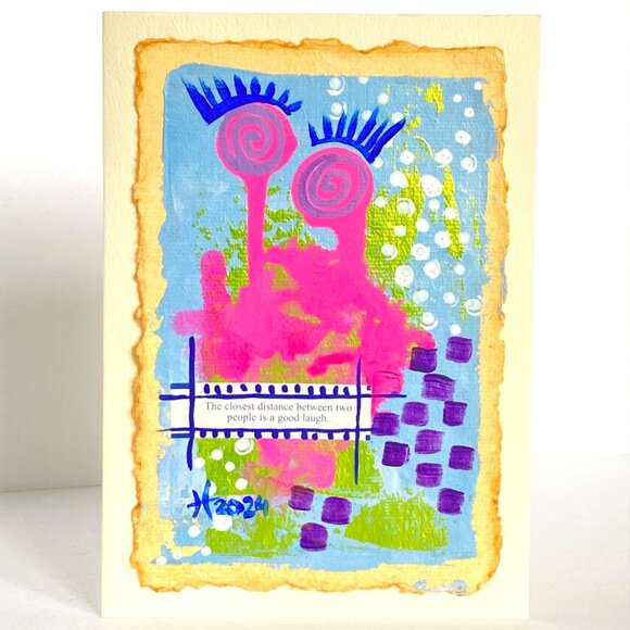 Collage Art Handmade Original Blank Greeting Card and Envelope Cookie Fortune - Picture 2 of 5